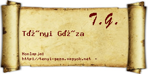 Tényi Géza névjegykártya