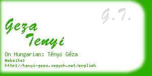 geza tenyi business card